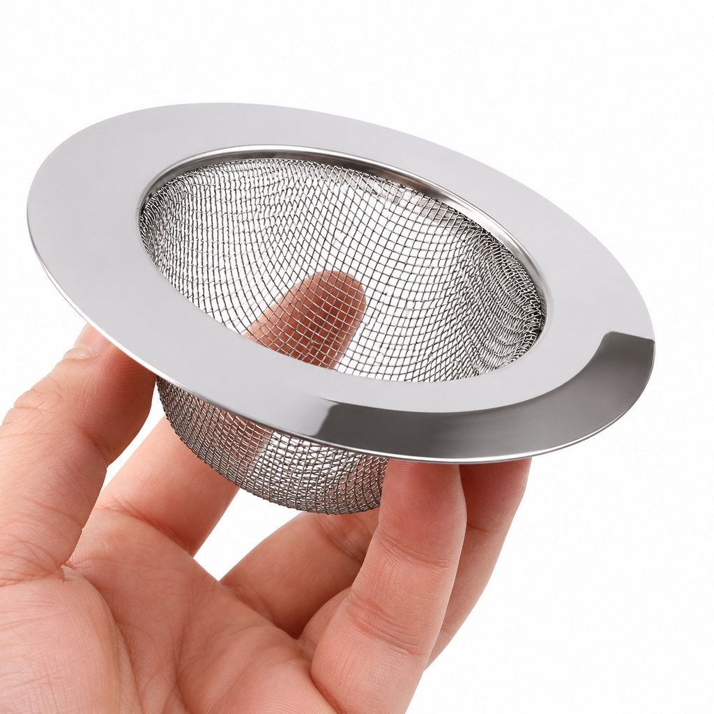 Fine-Mesh Stainless Steel Sink Strainer — No More Clogged Drains
